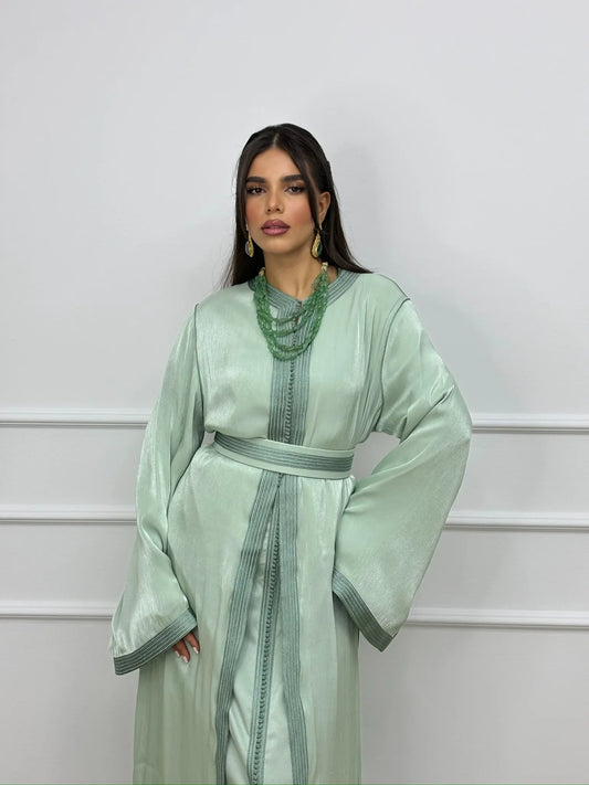 Takchita Souad Verde – Abito da Cerimonia Marocchino in Due Pezzi – vista del prodotto 2