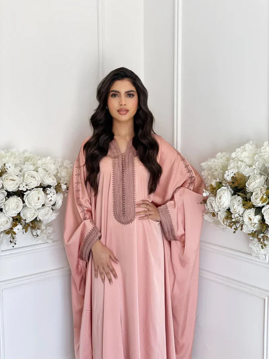 Abaya Niya Rosa – Elegante tunica marocchina da casa e ricevimenti