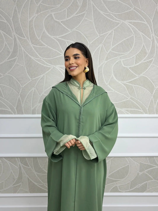 Djellaba Sakina Verde – Tunica marocchina casual per il quotidiano