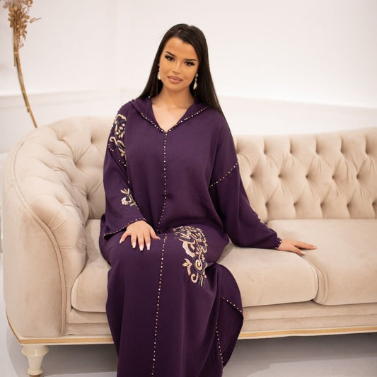 Djellaba Samira Viola – Tunica Marocchina Casual per il Comfort Quotidiano – vista del prodotto 2