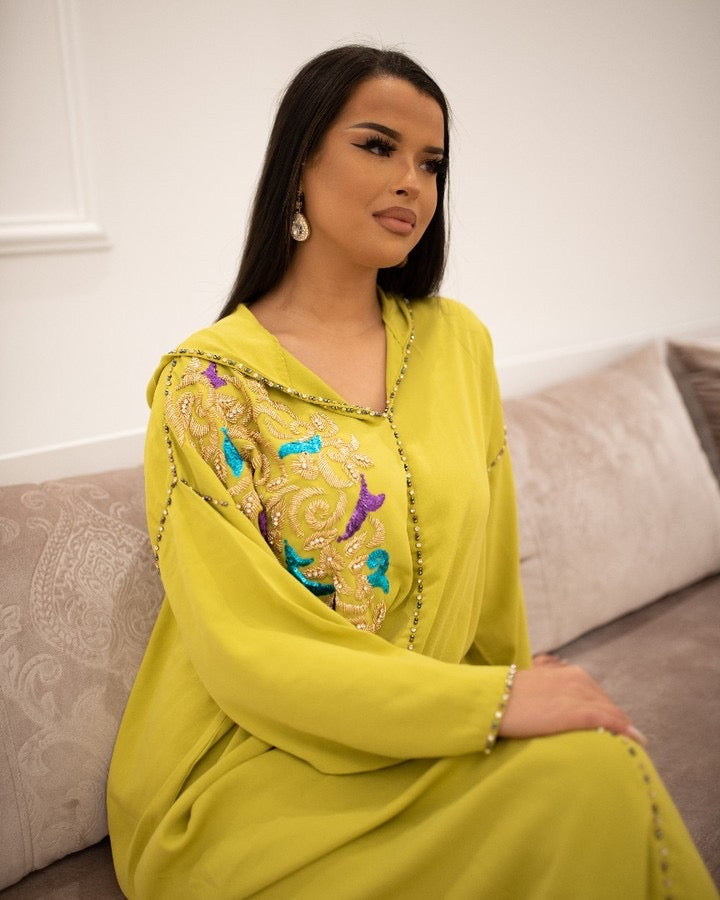 Rajae Yellow Djellaba – Casual Moroccan Tunic for Everyday Comfort