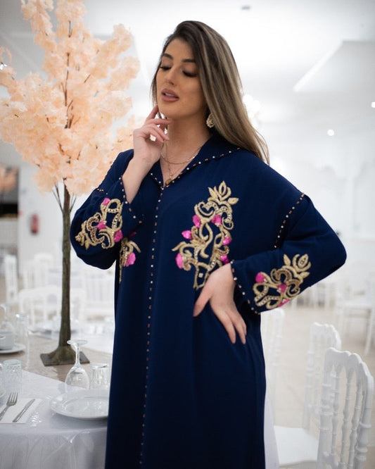 Djellaba Jamila Blu Navy – Tunica marocchina casual per il quotidiano – vista del prodotto 2