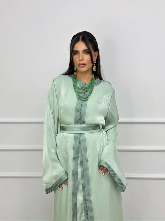 Takchita Souad Verde – Abito da Cerimonia Marocchino in Due Pezzi