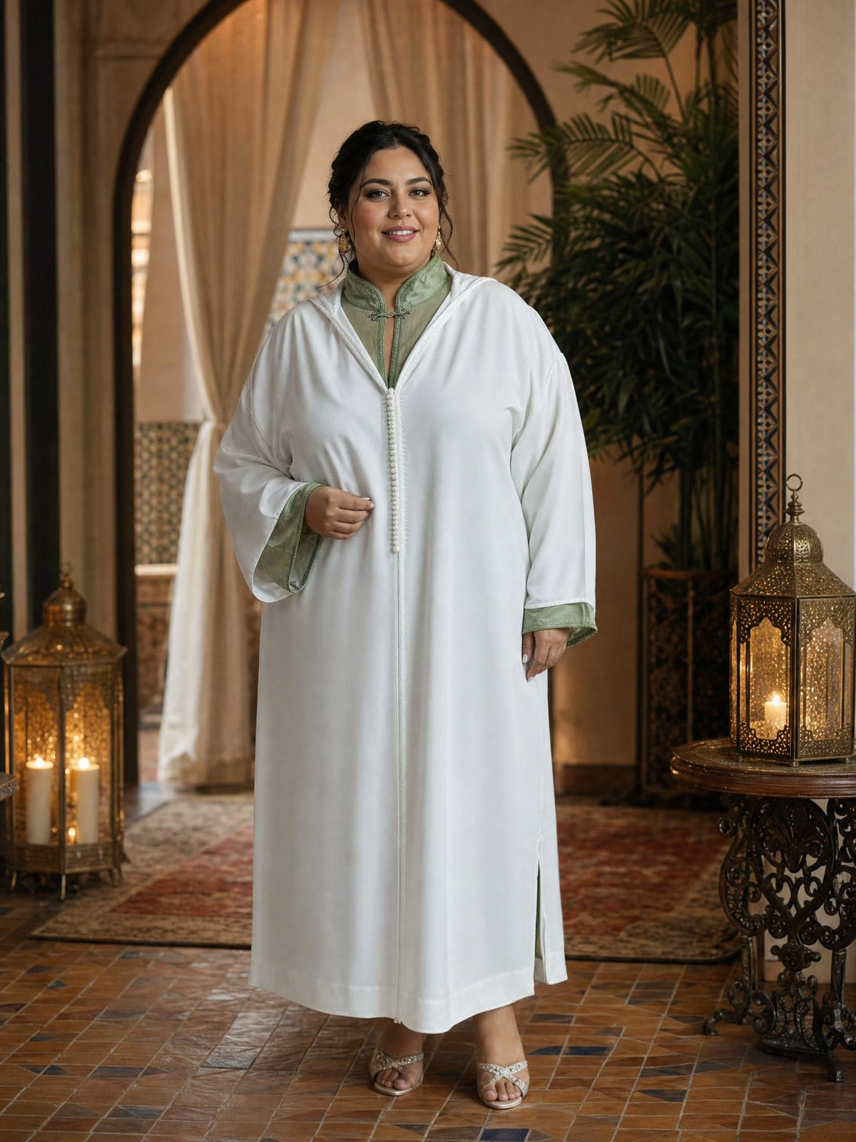 Djellaba Ibtihal – Tunica marocchina casual per il quotidiano — plus-size model