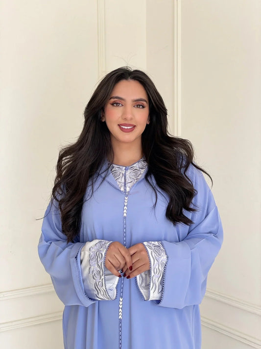 Djellaba Naima Blu – Tunica Marocchina Casual per il Comfort Quotidiano