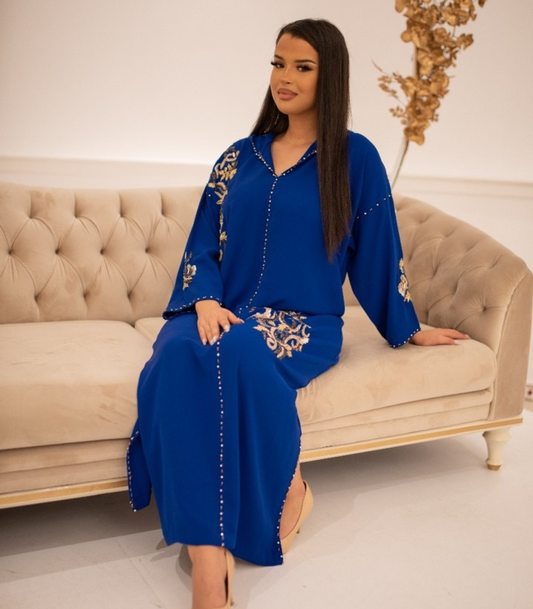 Djellaba Nirmine Blu Navy – Tunica marocchina casual per il quotidiano