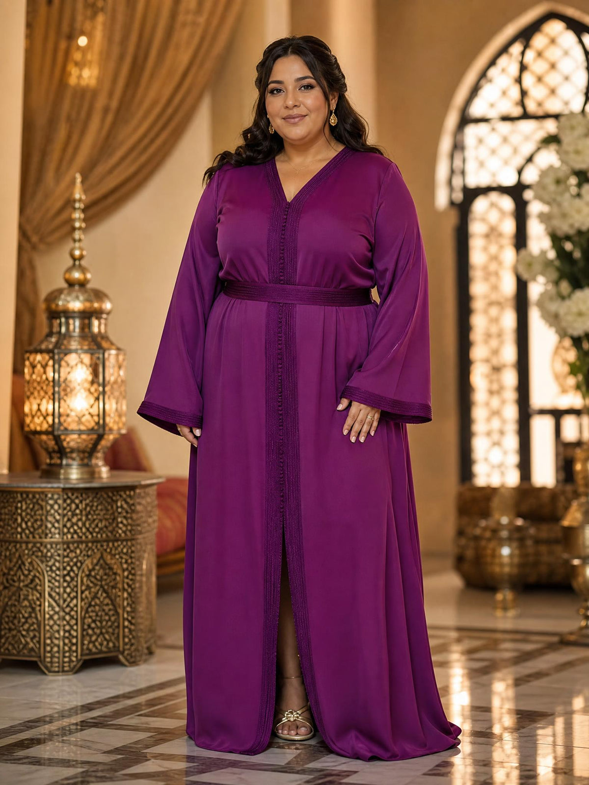 Douaa Takchita – Two-Piece Moroccan Ceremonial Dress \u2014 plus-size model