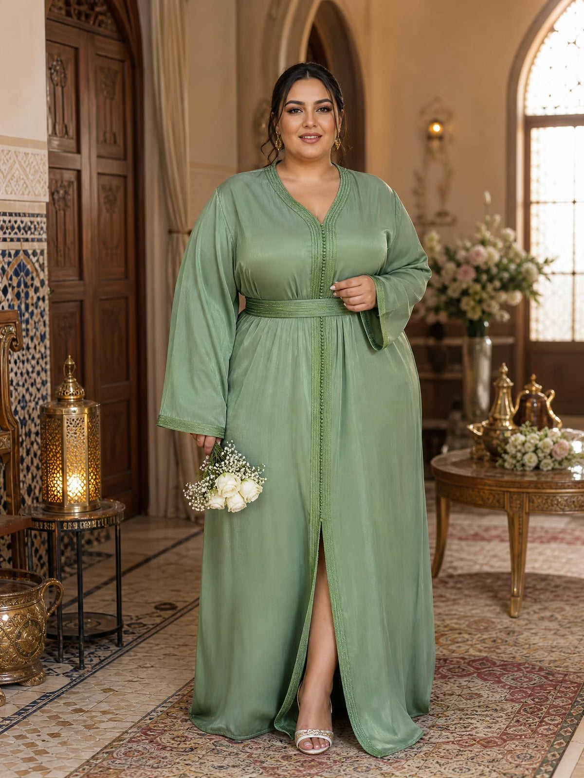 Hala Takchita – Two-Piece Moroccan Ceremonial Dress \u2014 plus-size model