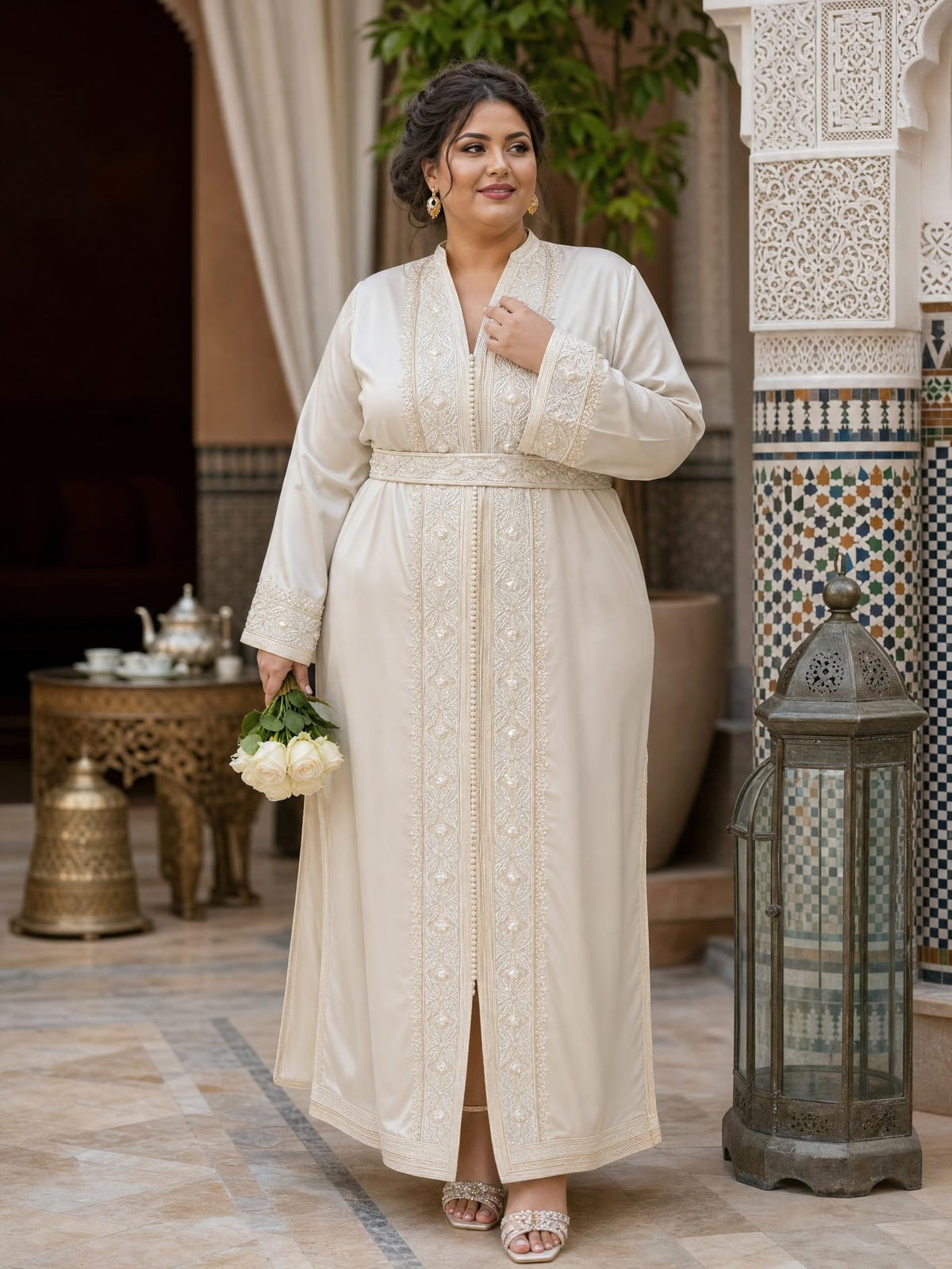 Hala Kaftan – Handcrafted Moroccan Kaftan Dress \u2014 plus-size model