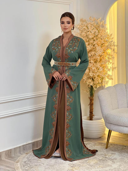 Takchita Keltoum Verde – Abito da Cerimonia Marocchino in Due Pezzi – vista del prodotto 2