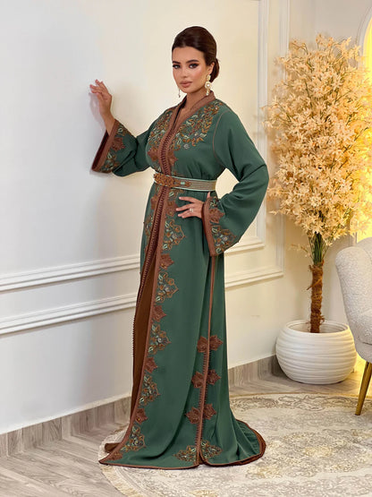 Takchita Keltoum Verde – Abito da Cerimonia Marocchino in Due Pezzi – vista del prodotto 7