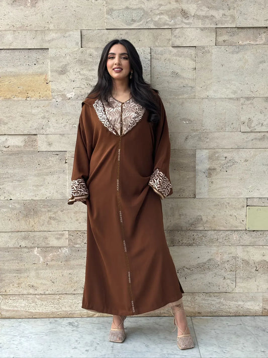 Djellaba Batoule Marrone – Tunica Marocchina Casual per il Comfort Quotidiano